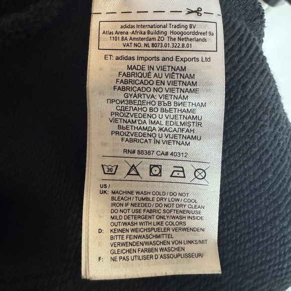 Adidas Originals Trefoil Hoodie Black White Men’s Medium 3 Stripe Pullover - Picture 6 of 7